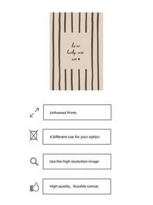 1pc Frameless "How Lucky We Are" Daily Quote Vintage Brown Striped Wall Art - Cozy Inspirational Decor Suitable For Bedroom, Dorm, Home Office, Classroom, Room Decor, Decoration, Bedroom Decor, Wall Art - Stripe - View 5