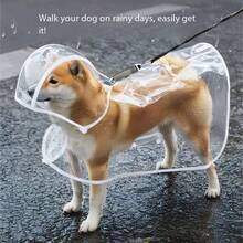 透明狗狗雨衣，宠物户外服装，宠物雨披，防水宠物斗篷 - 黑色 - 查看 7