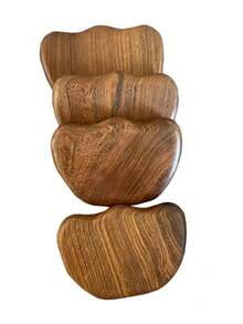 2pcs/3pcs/4pcs Sandalwood Massage Tools Set, Includes Face & Head Massage Scraper, Facial Beauty Massage Stick, Body Massage Board For Muscle Relaxation - Brown - View 7