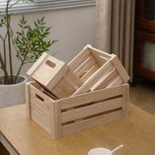 1 chiếc/3 chiếc hộp gỗ thủ công kiểu cổ điển có thể xếp chồng lên nhau, thích hợp để đựng đồ trong nhà nông thôn, nhà bếp, phòng tắm, phòng khách và tủ quần áo, đồ dùng nhà bếp, đồ dùng cần thiết cho kỳ nghỉ, đồ dùng nhà bếp. - Nhiều màu - Xem 12