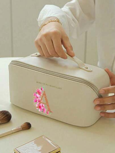 1 Túi đựng mỹ phẩm bằng da PU, Túi trang điểm dung tích lớn, Túi đựng đồ vệ sinh cá nhân, Quà tặng cho phù dâu, Phụ kiện du lịch, Quà tặng cá nhân hóa, Túi trang điểm, Hộp trang điểm (Bao gồm 1 miếng dán chữ cái đầu), Quà tặng Ngày Valentine, Túi đựng mỹ phẩm nữ, Hộp đựng mỹ phẩm trong phòng tắm, Túi quà tặng cho phù dâu, Quà tặng cho tiệc cưới, Túi đựng mỹ phẩm, Túi đựng đồ vệ sinh cá nhân cho nữ, Túi trang điểm, Quà tặng tiệc cưới