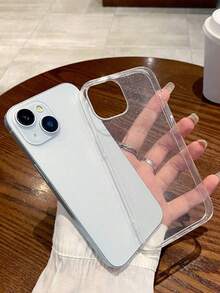 Sequins,Rhinestone 1pc Minimalist Shockproof Thick Glitter Phone Case, Suitable Compatible With Iphone 17/17 Pro/17 Pro Max/16 Pro Max/16/16 Pro/16 Plus/15/15 Pro Max/15 Plus 15 Pro/14 Pro Max/14 Pro/14/13 Pro Max/13/13 Pro/13 Pro Max/12/12 Pro Max/12 Pro/11/11 Pro Max/11 Pro Soft Cover - Transparent Glitter - Thickened at the Four Corners - View 4