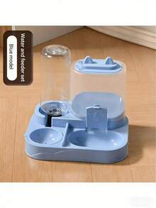 Juego de 2 en 1 de tazones de comida y agua para gatos, separación de seco y húmedo, material de plástico duradero, estación de alimentación y abastecimiento de agua para mascotas, fácil de limpiar, adecuado para diversas mascotas para complementar el agua y una alimentación saludable. - Multicolor - Ver 10