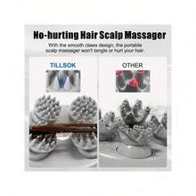 SOKANY Electric Scalp Massager, Type-C Charging (Including 500mAh Lithium Battery).Three-Speed Speed Adjustment, One-Button Free Switching.ABS Material.Suitable For Head, Neck, Arm And Leg Massage. - Multicolor - View 7