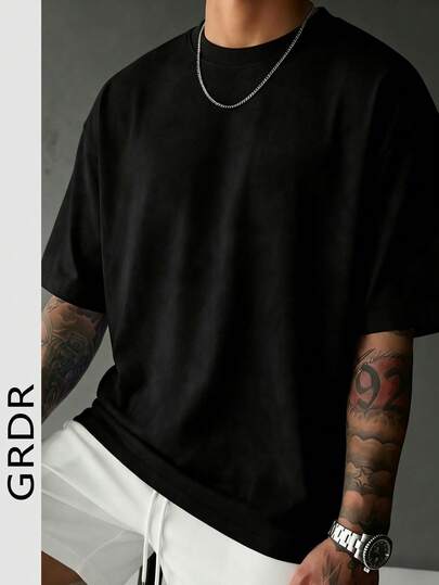  GRDR Men's Casual Solid Color Short Sleeve T-Shirt, Summer