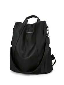 Ba lô cỡ trung chống thấm nước, nhẹ, chống trộm, màu đen, kiểu dáng tối giản, dây đeo có thể điều chỉnh. - màu đen - Xem 3