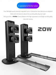 20W Wireless Home Theater Speaker, An Excellent Choice For Gifts, Compatible With Computers, Mobile Phones, TVs, Music Players And Other Devices - Black - View 8