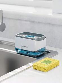 1件套厨房皂液器、海绵清洁架、洗碗泡沫器、海绵架、海绵沥水架、带沥水盘的塑料水槽收纳托盘 - 实用厨房小工具 - 多色 - 查看 9