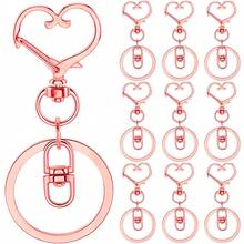 10个心形钥匙扣，带龙虾扣和旋转环，适用于钥匙链、包包挂饰、DIY工艺品和礼品。 - 愛心中8平圈 - 查看 11