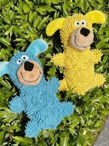 尖叫狗玩具，拖把玩具，摇晃发声，蓝色，可自娱自乐、缓解无聊，耐咬耐磨牙，小型犬专用宠物用品 - 彩色 - 查看 4