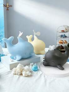 1个3D海豚/海洋泡泡造型硅胶模具，适用于DIY巧克力慕斯、冰块和翻糖蛋糕烘焙 - H-0594 - 查看 4