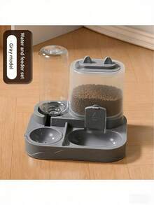 Juego de 2 en 1 de tazones de comida y agua para gatos, separación de seco y húmedo, material de plástico duradero, estación de alimentación y abastecimiento de agua para mascotas, fácil de limpiar, adecuado para diversas mascotas para complementar el agua y una alimentación saludable. - Multicolor - Ver 9