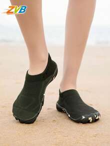ZVB 情侣水鞋适合赤脚爱好者，软底沙滩鞋，适合游泳、潜水、户外速干夏季凉鞋、钓鱼水鞋，防滑透气 - 軍綠色 - 查看 6