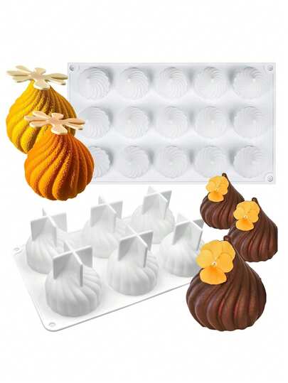 1pc Russian Tale Silicone Mold For Baking Mousse Cake, (1/6/15-Cavity) Candy, Pastry, Chocolate, Cupcake, Jelly, Pudding, Cake Decoration Mold, 3D Russian Tale Shape