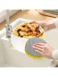 10 Pcs 2-In-1 Dishwashing Scrub & Sponge For Kitchen (Pack Of 10 Pcs) Cleaning Dishes And Cookware Household Items Cleaning Supplies Kitchen Essentials Bathroom - 10 Tablets - View 6