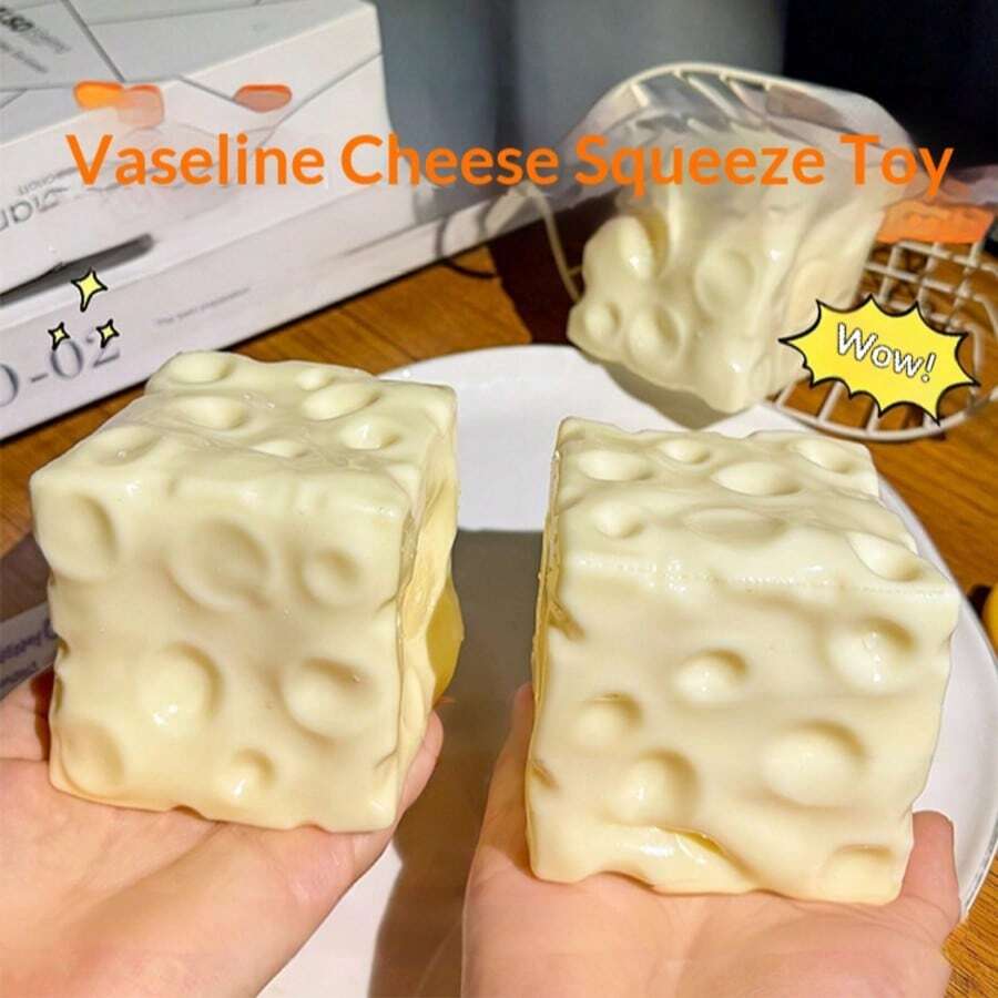 1个2026新款奶酪捏捏乐玩具，椰子油手工可塑形软萌玩具，生日、惊喜、节日、情侣、圣诞节、游戏玩家、减压的理想礼物