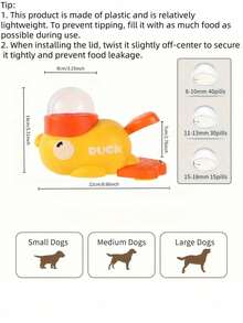 互动式鸭形宠物喂食器玩具 - 橙色鸭嘴和爪子设计，塑料益智喂食器玩具，无需电池，适合小型至大型宠物，趣味喂食游戏，结实耐用的宠物玩具，宠物喂食站，造型独特，易于抓握的手柄 - 彩色 - 查看 14