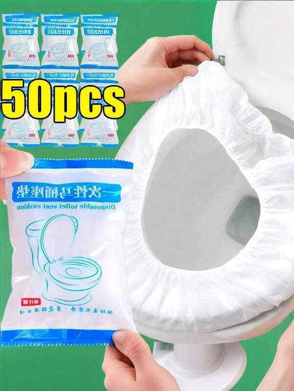 10pcs/30pcs/50pcs Disposable Toilet Seat Cover Mat Portable Safety Travel Bathroom Toilet Paper Pad Bathroom Accessories For Back To School For Travel Travel Disposables Items Travel Hotel Essentials Outdoor Essentials Room Stuff Beach Travel Minis Periods Disposable Items Bathroom Accessories Bathroom Decor Summer
