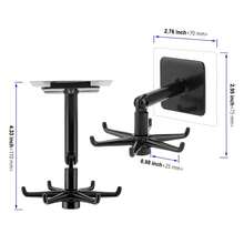 1pc 360° Rotating Foldable Hanging Hook Multifunctional Holder Rack With 6 Hooks, 180° Vertical Flip Self-Adhesive Hook For Kitchen, Bathroom, Cabinet - View 2