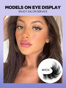 10 Pairs Manga Lashes Faux Mink Eyelashes, Cat Eye False Lashes, Natural & Thick Fake Eyelashes, Voluminous Lash Extensions, Travel Makeup Essential (K106) - Black - View 2