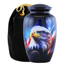 Handmade Adult Eagle Urn For Human Ashes – Large Cremation Urn For Men & Women With Velvet Bag, Memorial Funeral Urn For A Loved One,200Cubic Inch (Blue Eagle, Adult) - Blue Eagle - View 7