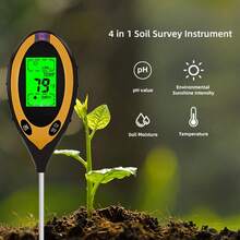 4-In-1 Soil Tester, Digital Soil PH Meter, Moisture/ Light/ Temperature/ PH Test Kit For Garden, Lawn, Farm, Potted Plants & Outdoor Plants - one-size - View 1