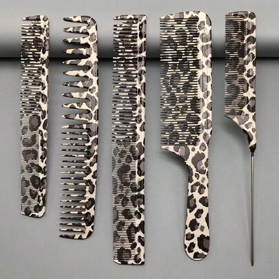 Bộ 5 lược cắt tóc chuyên nghiệp, phù hợp cho cả nam và nữ, dùng để tỉa và tạo kiểu tóc dài, lược cắt tóc hai mặt chuyên nghiệp dành cho salon.