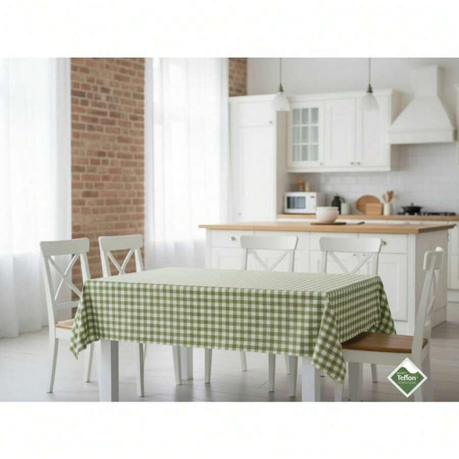 Kiva Stain-Resistant Tablecloth, Medium Checkered Pattern, Extra Soft Touch, Teflon Coated And Waterproof, Sizes From 100x140 To 300x140 Cm And Round 140 Cm - Stain-Resistant Tablecloth - Available In 15 Colors - 選項 10 - 查看 1
