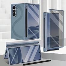 VIETAO Business Built-In Pen Mobile Phone Case Compatible With Samsung Galaxy Fold7 Fold6 Fold5 Fold4 Fold 7 6 5 4 Faux Leather Full Cover Cases - Blue-gray - View 10
