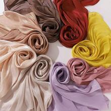 Khăn trùm đầu bằng vải organza mềm mại, bóng bẩy mới, kiểu dáng tối giản, đa năng, dễ phối đồ, dành cho phụ nữ Hồi giáo. - Nhiều màu - Xem 3