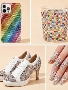 35000 Pcs Resin Jelly Rhinestones Kit, 48 Colors 3mm Flatback Rhinestones With Tools, All-In-One Bedazzling Kit For DIY Arts & Crafts Gifts Nails - Multicolor - View 6