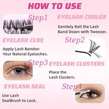 Lash Clusters Manga Eyelash Clusters 8-16mm DIY Lashes Cluster Eyelash Extensions Kit Individual D Curl False Eyelashes - C - View 5