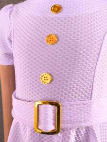 Children's Dress With Princess Sleeves And Luxury Evangelical Belt - White1 - View 2