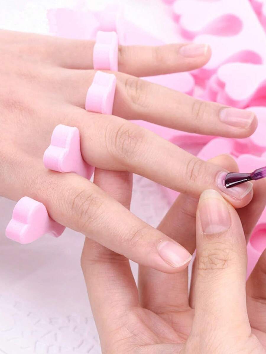 10/100 Stück herzförmige Zehentrenner, weiche Schaum Finger- & Zehenteiler, Schaum Zehenteiler für Maniküre und Pediküre, geruchslose Finger- & Zehenabstandshalter für Nagellackauftrag, ideale Nagel- und Fußpflegewerkzeuge