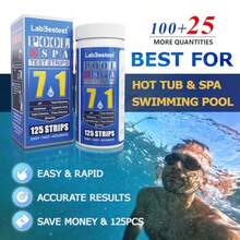 Pool Spa Hot Tub Test Strips - 125 Pool Spa Test Strips - Swimming Pool Water Testing Kit - Rapid Accurate Easy To Test PH Hardness Cyanuric Acid Chlorine Bromine And More 7-Way - 7Way - View 5