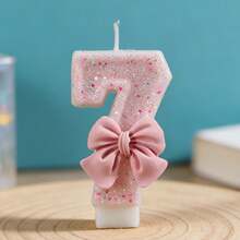 1 peça/2 peças Velas Numéricas Criativas de 0 a 9, Design de Laço Rosa e Foguete Espacial Azul Escuro, Adequado para Meninos e Meninas, Velas Decorativas para Bolos, Velas para Festas Temáticas, Ideal para Aniversários de Crianças, Aniversários e Chás de Bebê - Arco/Foguete - Visão 26