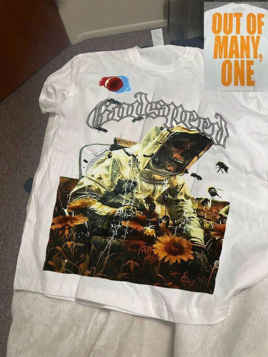 Godspeed F1 Dreams T-Shirt, High Quality Thick Heavyweight, New Autumn Fashion For Men, Premium Cotton Fabric, Suitable For Street Style, Machine Wash - 白色 3 - 查看 1