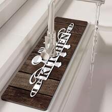 1pc, Sink Faucet Suction Pad, Drainage Pad, Kitchen, Bathroom Sink, Countertop, Drainage Pad, Diatomite Washbasin, And Cuttable Quick-Drying Pad. - Multicolor - View 6