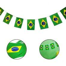Premium Brazil Flag Kit – World Cup Decoration, Green And Yellow, 14cm X 21cm - 查看 4