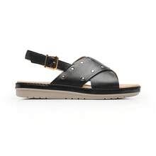 FLEXI WOMEN'S SANDALS 100233 BLACK LEATHER - 黑色 - 查看 2