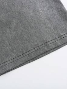 Camiseta gráfica lavada extragrande para hombre con la cruz de Jesús y la corona de espinas, estilo vintage urbano. - Gris - Ver 5