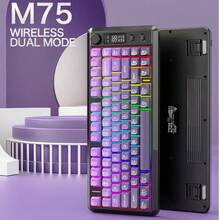 M75 无线蓝牙双模机械键盘，配备 PBT 渐变键帽、显示屏，是一款游戏键盘。 - 查看 14