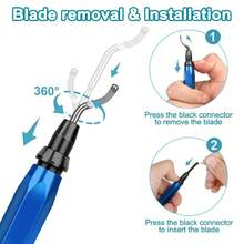 LIBRATON Deburring Tool With 11 Extra High Speed Steel Blades, Works On Metal, Resin, 3D Printed Plastic Edges, PVC Copper Pipes, Deburring Tool (11x BS1010 Or 2x BK3010 3x BS1018 6x BS1010), 360 Degree Rotary Head - A - View 2