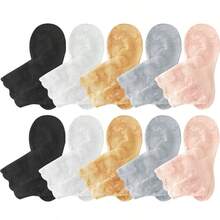 1/5/10 Pairs Of Breathable Elastic Women's Lace Transparent Invisible Summer Thin Non-Slip Leaves Short Ankle Socks - Multicolor - View 23