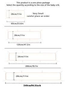 1pc Baby Crib Integrated Soft Bumper Guard, Infant Bed Rail Cushion, Newborn Cartoon Embroidery Crash Pad, Children Anti-Collision Fence - Leaf Bear - View 4