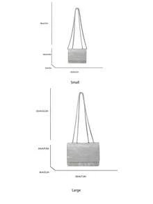 2026 New Arrival Chic Chain Strap Small Square Bag, Unique Design Shoulder Bag, Fashionable Commuter & Casual Crossbody Bag For Women - Silver - View 12