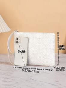 Women's Lace Trim Clutch Wallet - White - View 2