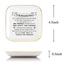 Littlefa To My Niece Saying Ceramic Ring Dish Decorative Jewelry Tray for Niece Unique Niece Birthday Christmas Meaningful Gifts for Niece from Aunt Uncle- Your Beauty - blanconegrooro - Ver 2