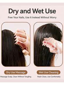 Elastic Silicone Hair Washing Brush, Hollow Massage Scalp Cleansing, Damage-Free Hair Washing Tool, Stress Relief, Multi-Function Comb - Multicolor - View 7