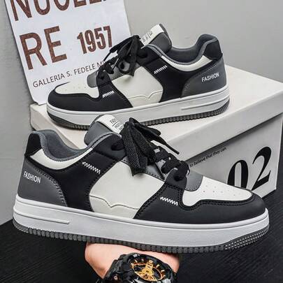 Giày thể thao đế dày dành cho nam, giày casual thoải mái, chống trơn trượt, giày thể thao ngoài trời, giày trượt ván cho thanh thiếu niên.